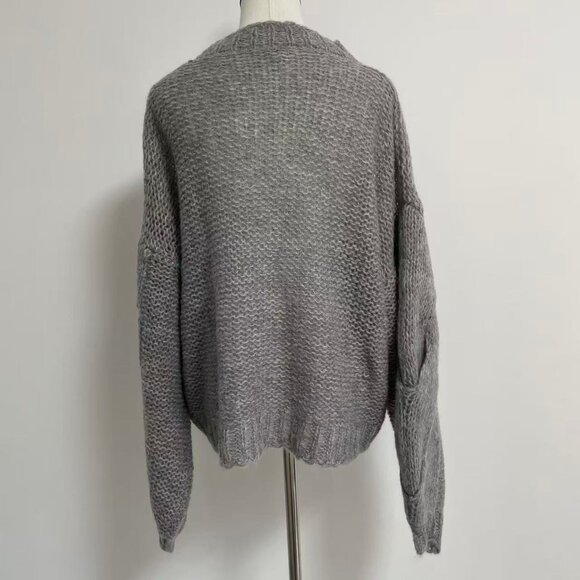 Anagram Knit Sweater with Knitted Sleeves - Picture 9 of 12